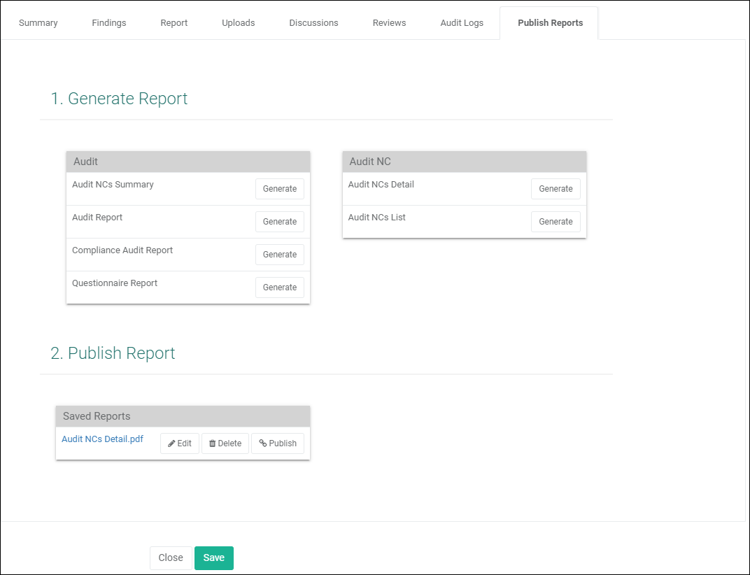 questionnaire-summary-publish-reports-tab